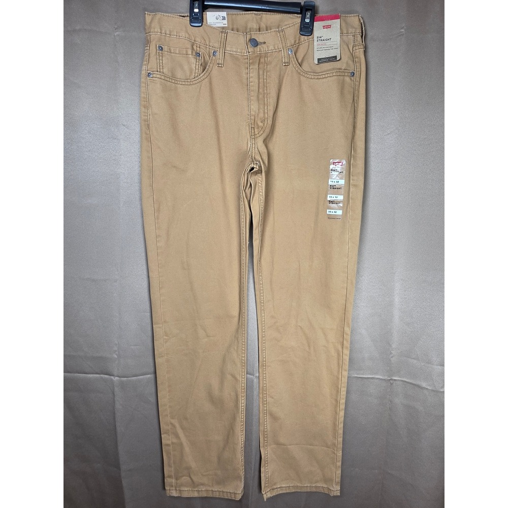 Levis 514 Straight Fit Mens Tan Khaki Pants 33x32  NWT
